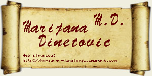 Marijana Dinetović vizit kartica